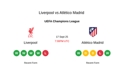 UEFA Champions League Preview And Prediction: Liverpool vs Atlético Madrid Betting Tips & Picks September 17, 2025